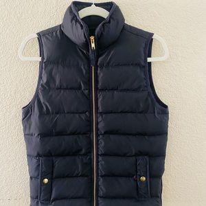 J crew vest size xs black side zippers side pockets